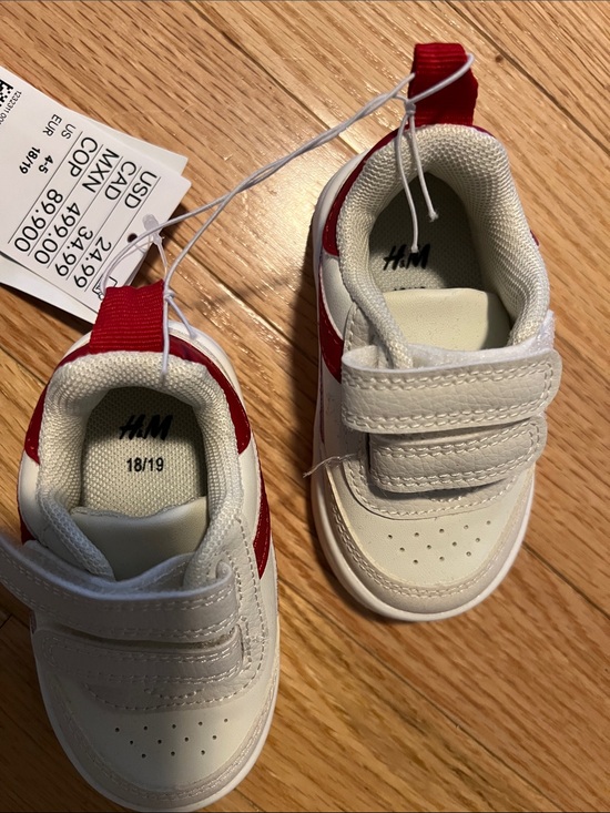 H&M Other - H&M Kids White and Red Velcro Strap Sneakers